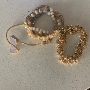 3 gold fashion bracelets